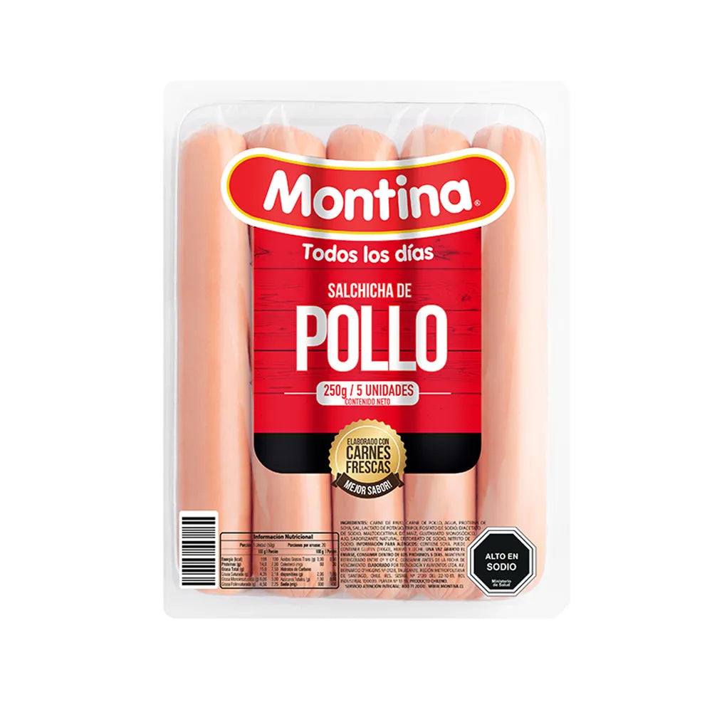 Salchicha de Pollo Montina 5un 250g