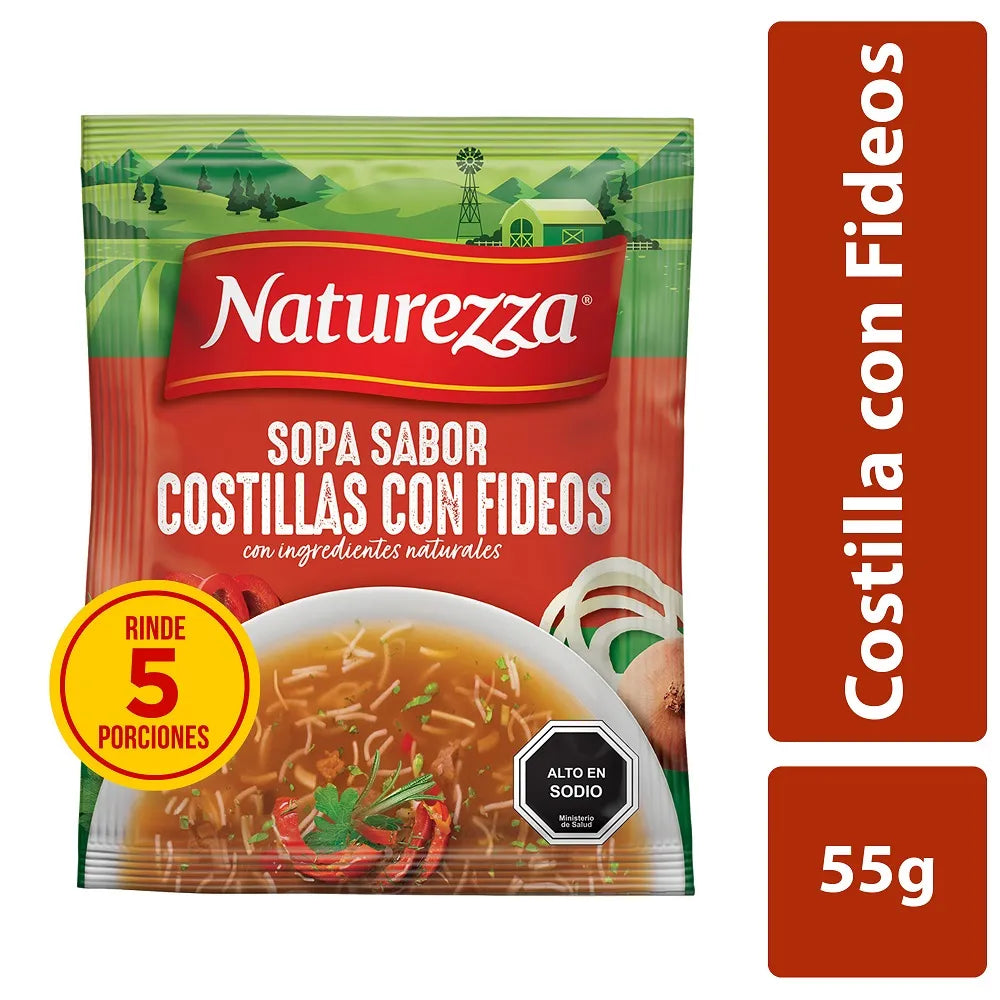 Sopa Costilla Fideos Naturezza 68 Gr