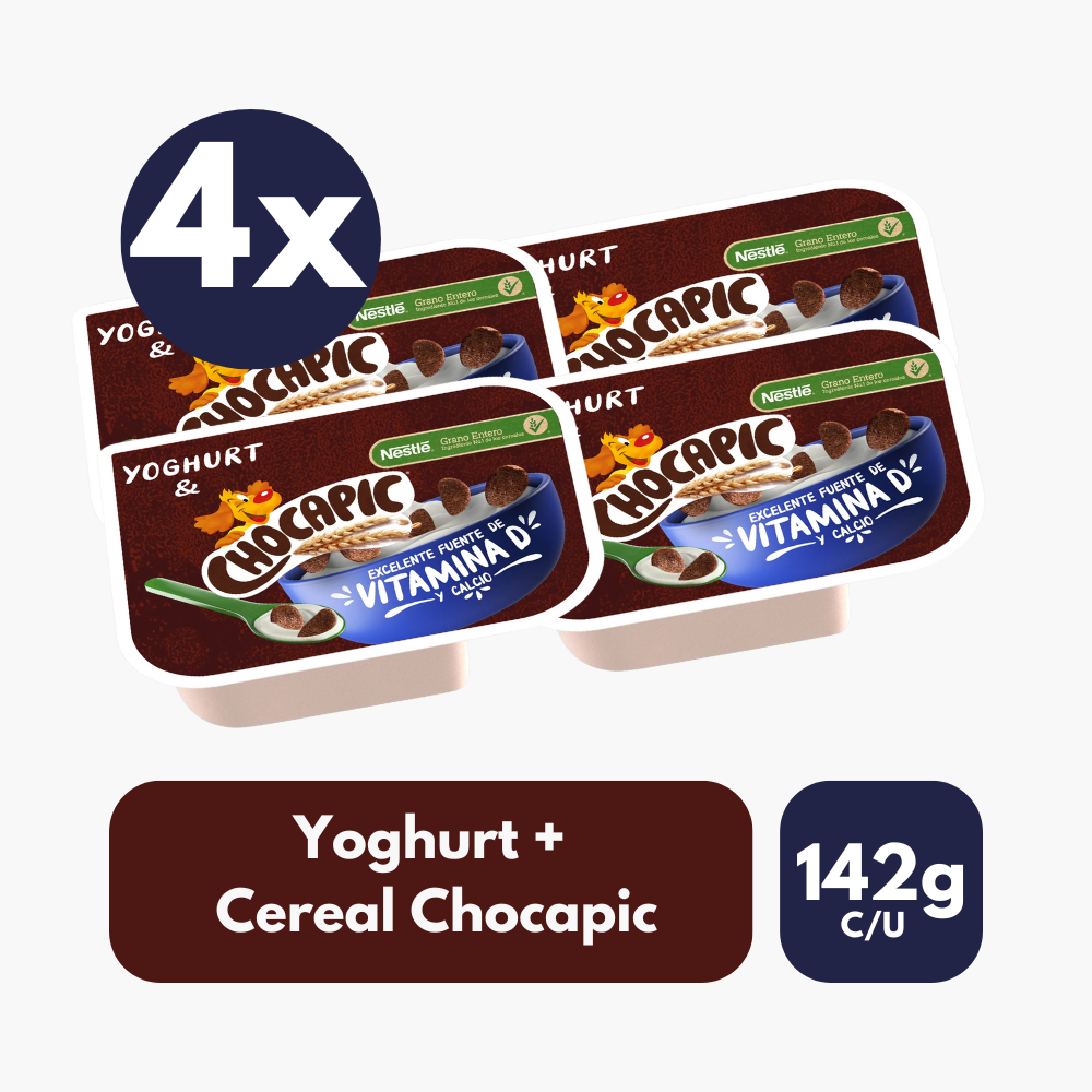 Pack 4 un Yoghurt Con Cereal Chocapic Nestlé 142 g