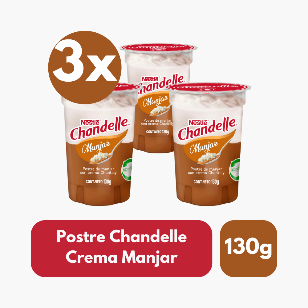 Pack 3 Un Chandelle Nestlé Crema Manjar 130 g