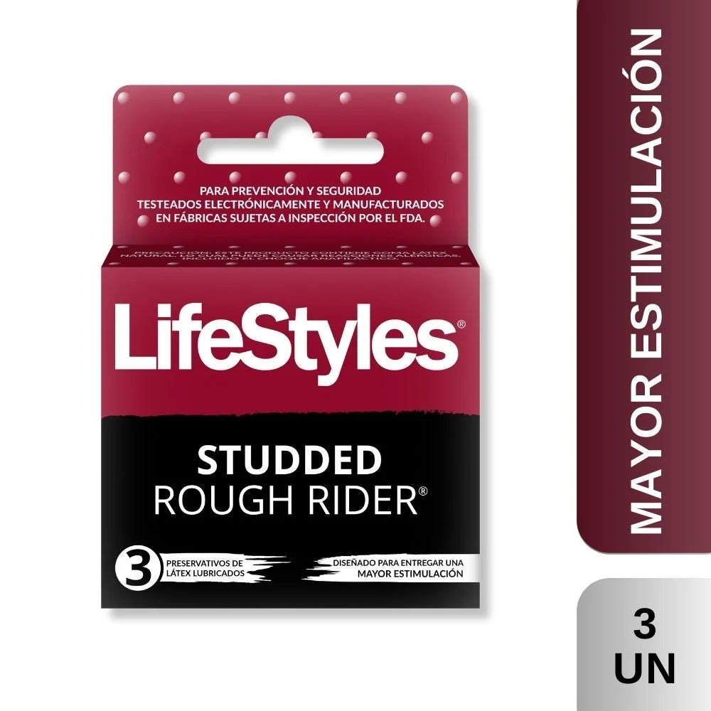 Preservativo Studded Rough Rider LifeStyles 3 un