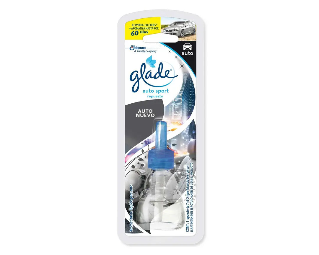 Aromatizante Glade Auto Sport Auto Nuevo Repuesto 7 ml