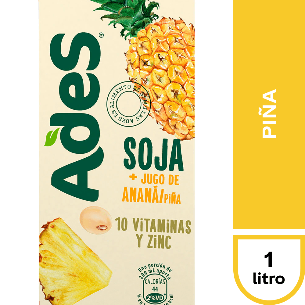 Jugo de Soja Piña Ades 1L