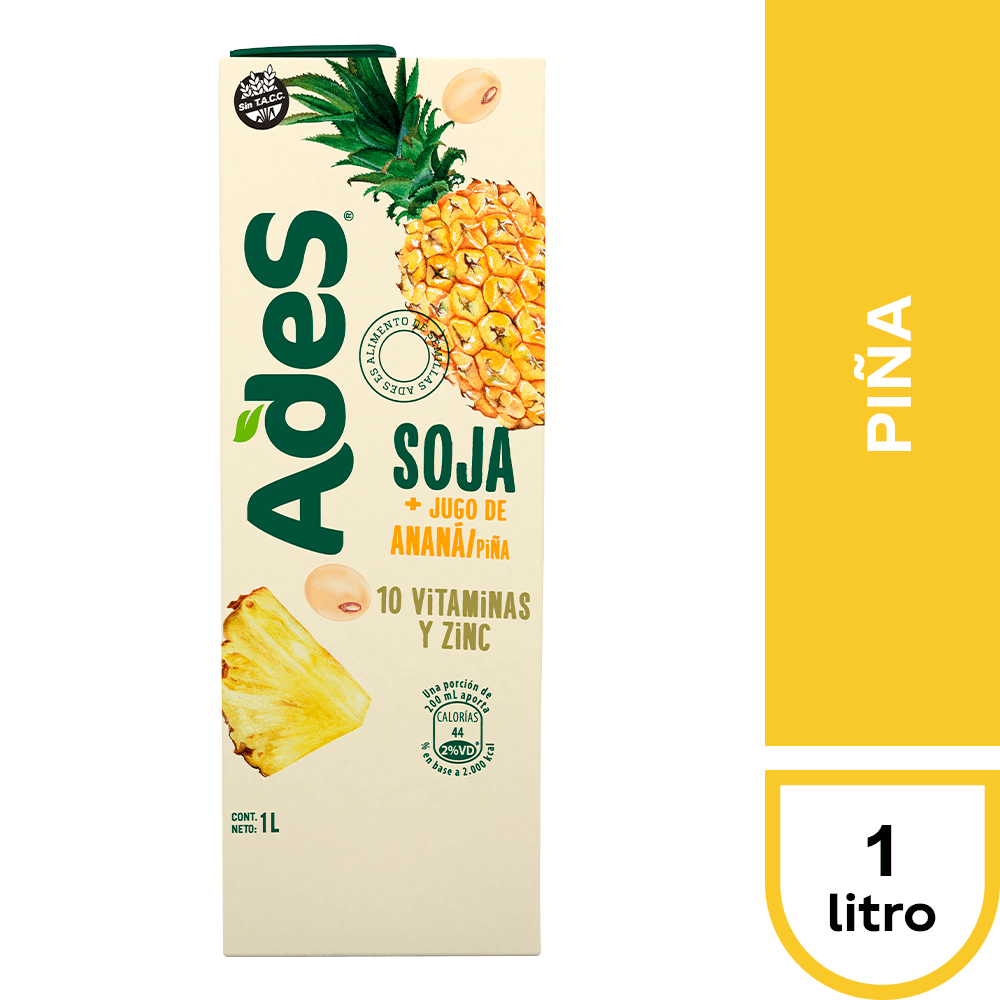 Jugo de Soja Piña Ades 1L