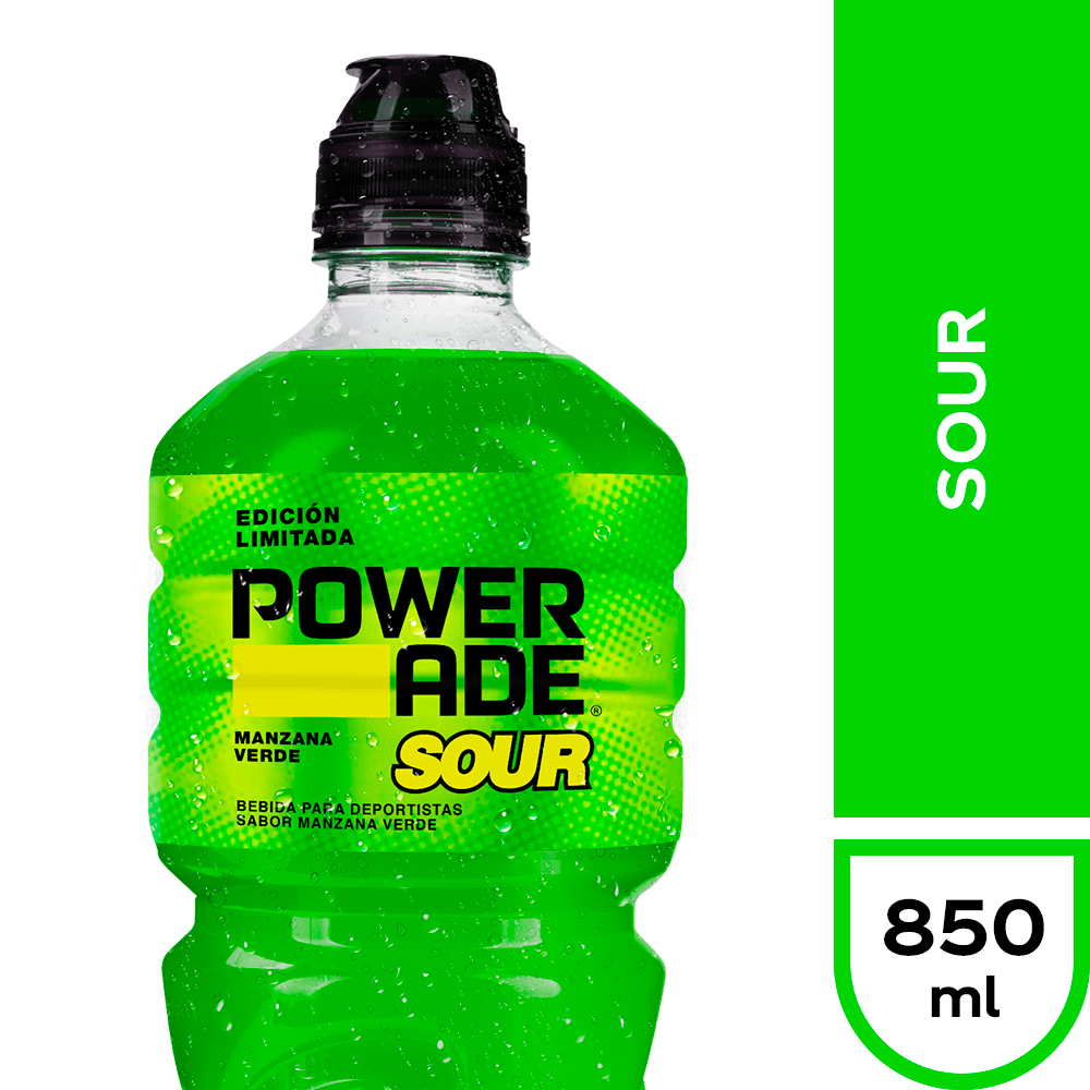 Bebida Isotónica Sabor Sour Manzana Verde Powerade 850 ml