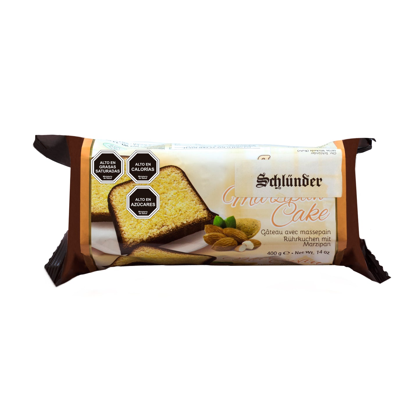 Queque Schlünder Mazapán Bañado En Chocolate 400 Gr