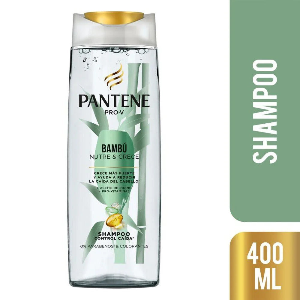 Shampoo Pantene Control Caída Bambú Nutre y Crece 400 Ml