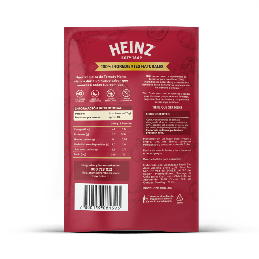 Salsa de Tomate Heinz Italiana 200 g