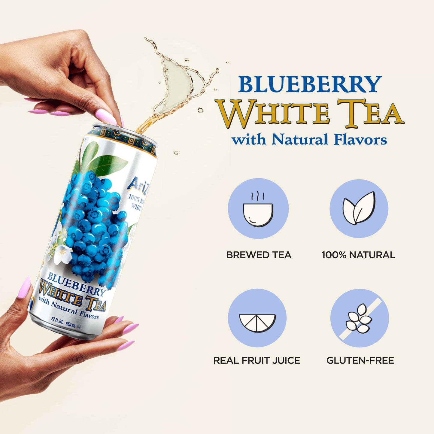 Té Blanco Helado Sabor Arándano Arizona 650 ml