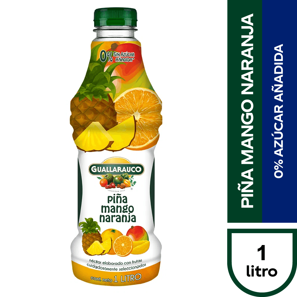 Jugo Guallarauco Mango, Piña y Naranja 0% Azúcar Añadida 1 L