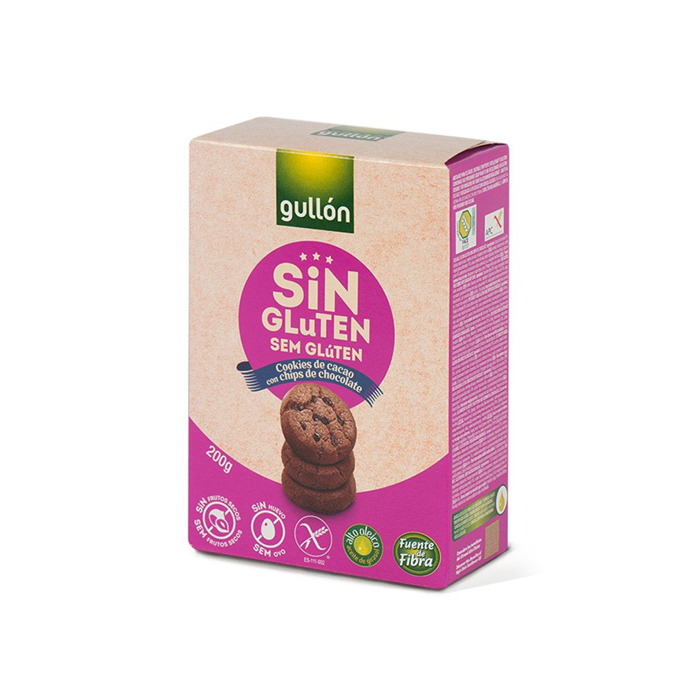 Galletas Cacao con Chips Chocolate sin Glúten Gullón 200g