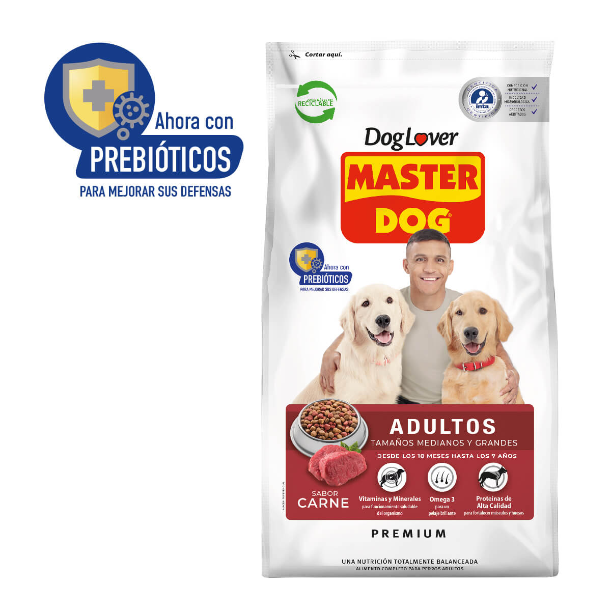 Alimento Premium para Perros Adulto Master Dog Sabor Carne 18 Kg