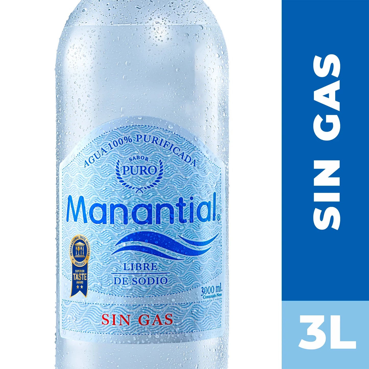 Agua Manantial Sin Gas 3 Lt