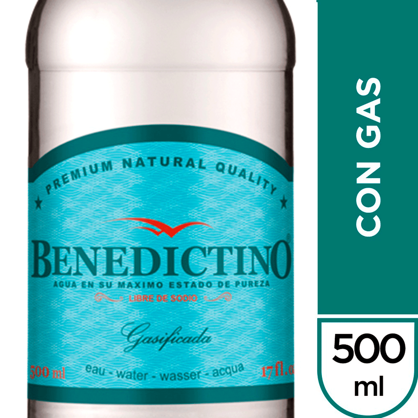 Agua Purificada Benedictino Gasificada 500 ml