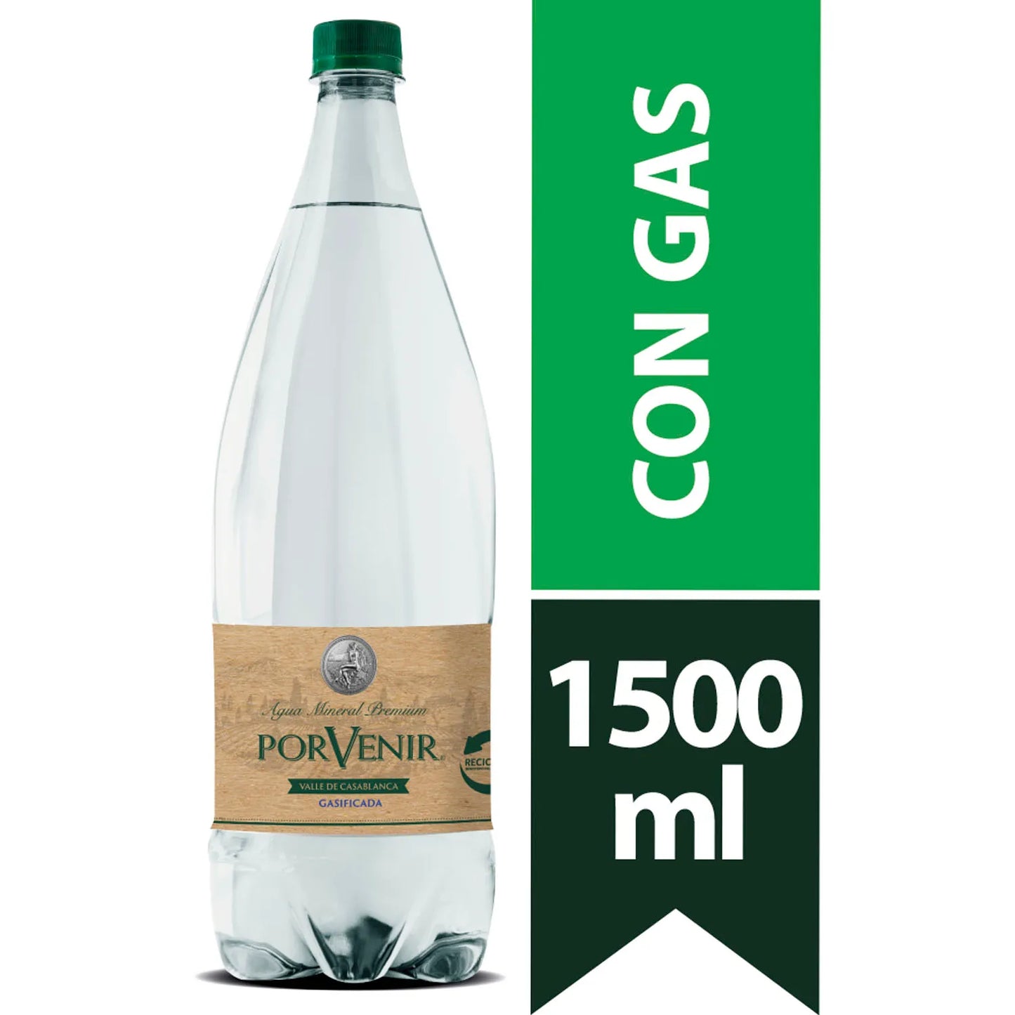 Agua Mineral Premium Con Gas PorVenir 1500ml