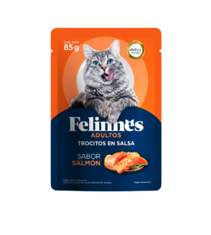 Trocitos en Salsa Adulto Salmón Felinnes 85 Gr