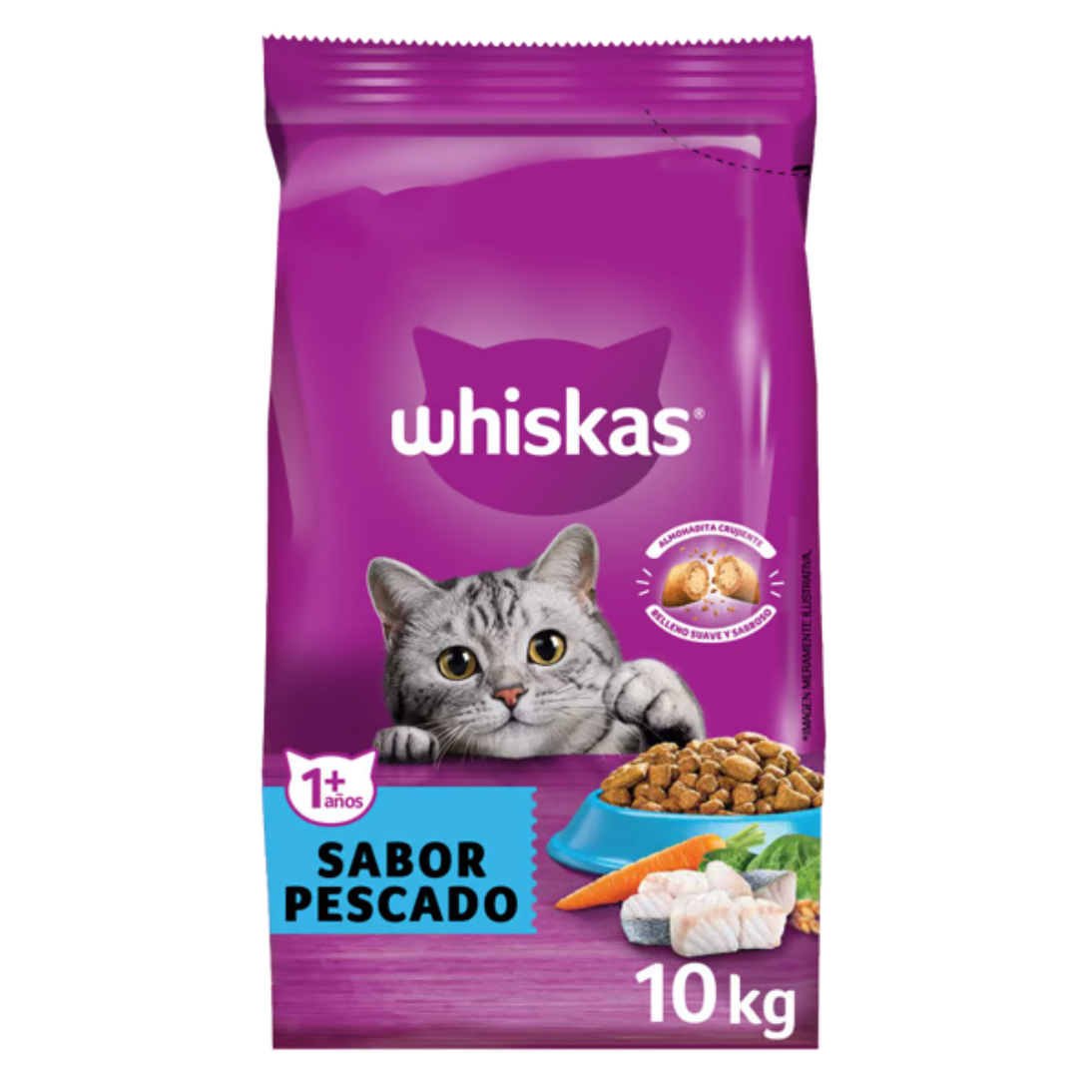 Alimento Seco para Gatos Whiskas Sabor Pescado 10 Kg