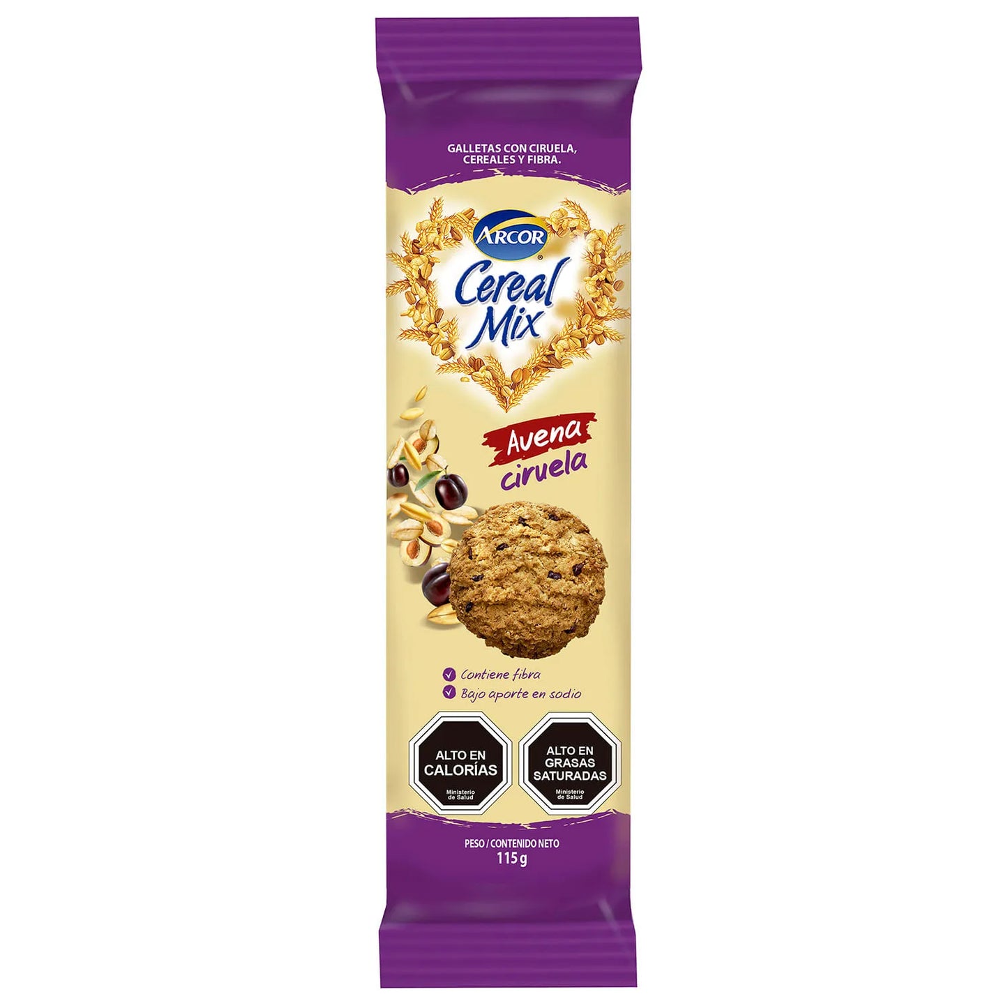Galleta de Avena Cereal Mix Ciruelas 115 Gr