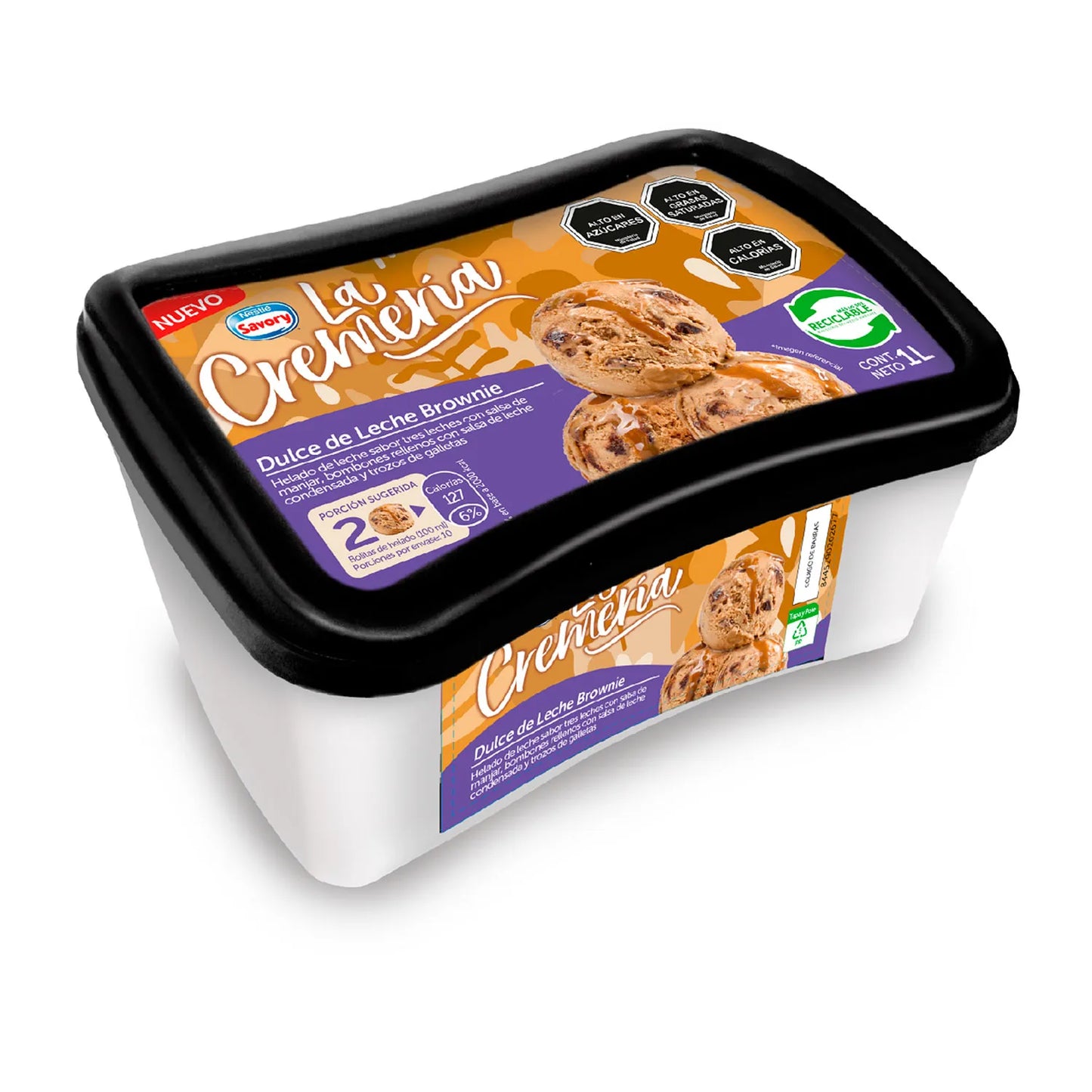 Helado La Cremería Dulce De Leche Brownie 1 L