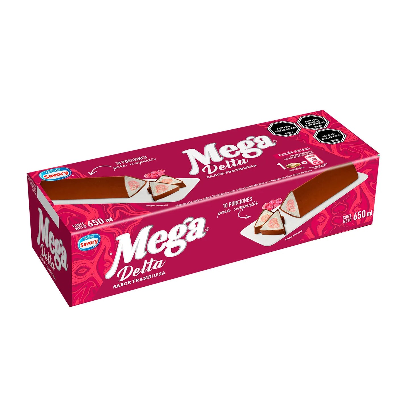 Helado Delta Mega Frambuesa 650 Ml