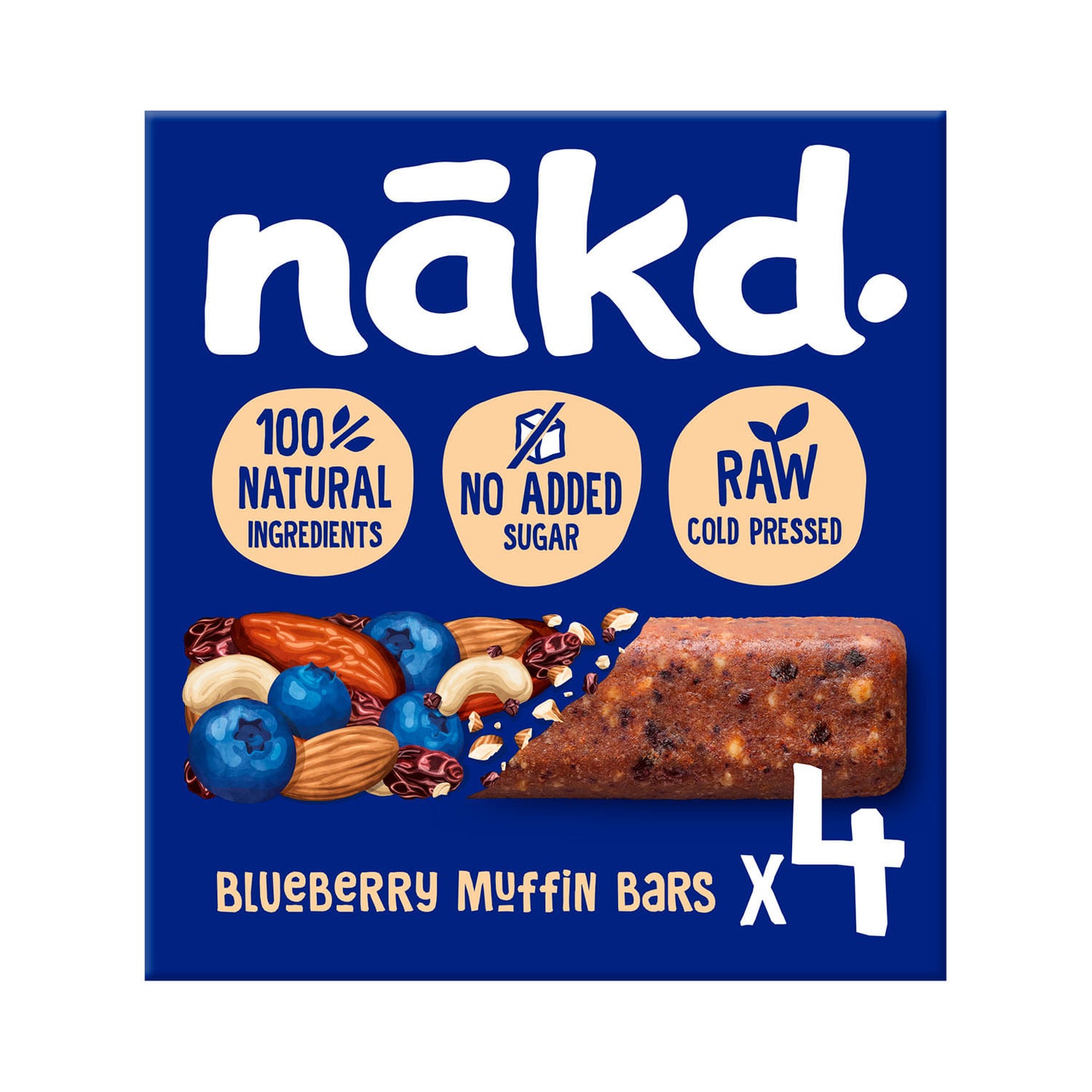 Barra Nakd Blueberry Muffin 4Un 140g