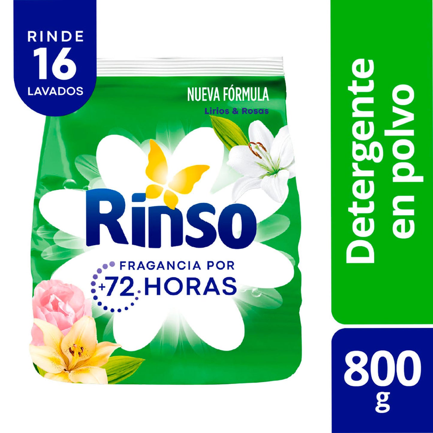 Detergente en Polvo Rinso Lirios y Rosas 800g