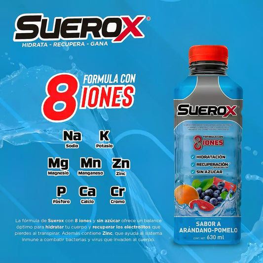 Bebida Isotónica 8 Iones Arándano Pomelo Suerox 630ml