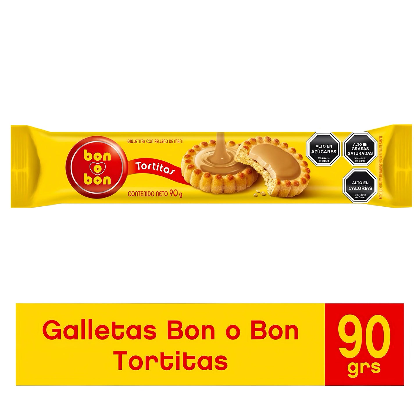 Galletas Relleno de Maní Bon O Bon 90 Gr