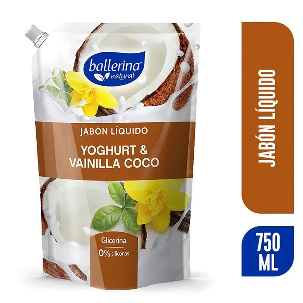 Jabón Líquido Yoghurt Vainilla Coco Ballerina 750 Ml