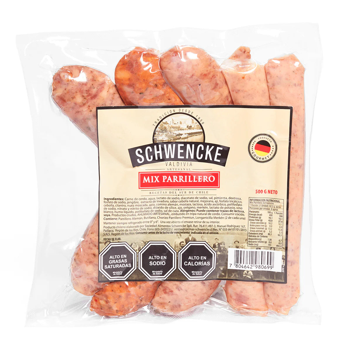 Chorizo Parrillero Artesanal Schwencke 500 Gr