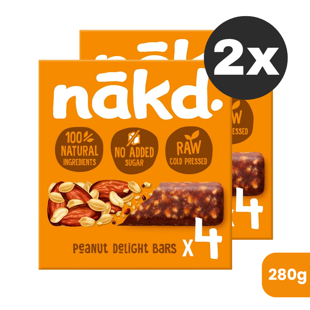 Pack 2 Un Barra Nakd Peanut Delight 280g