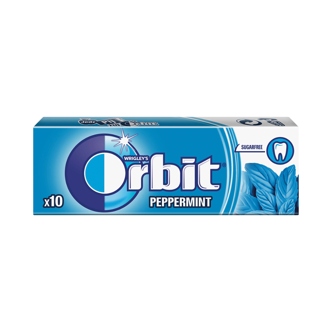 Chicles Orbit Peppermint 10 Un 14 Gr