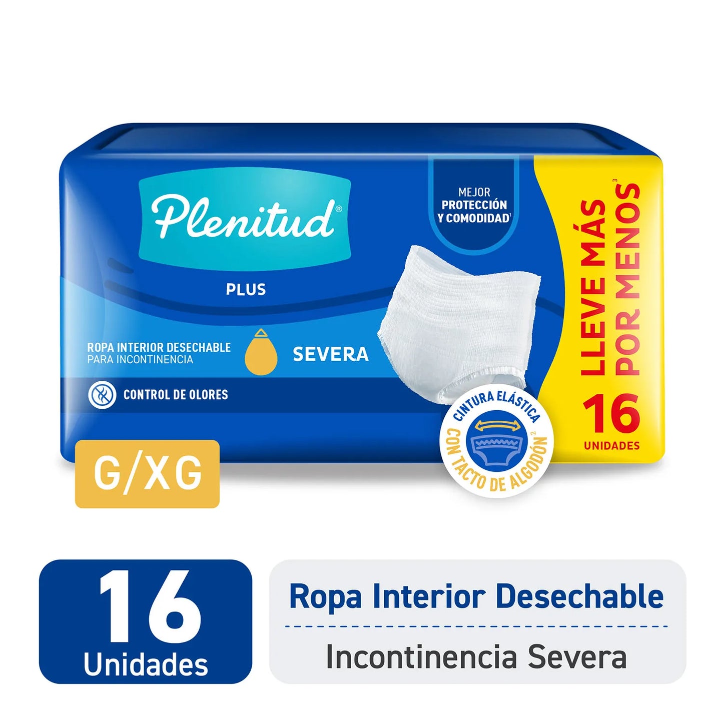 Pañales Plenitud Talla G/XG 16 Un