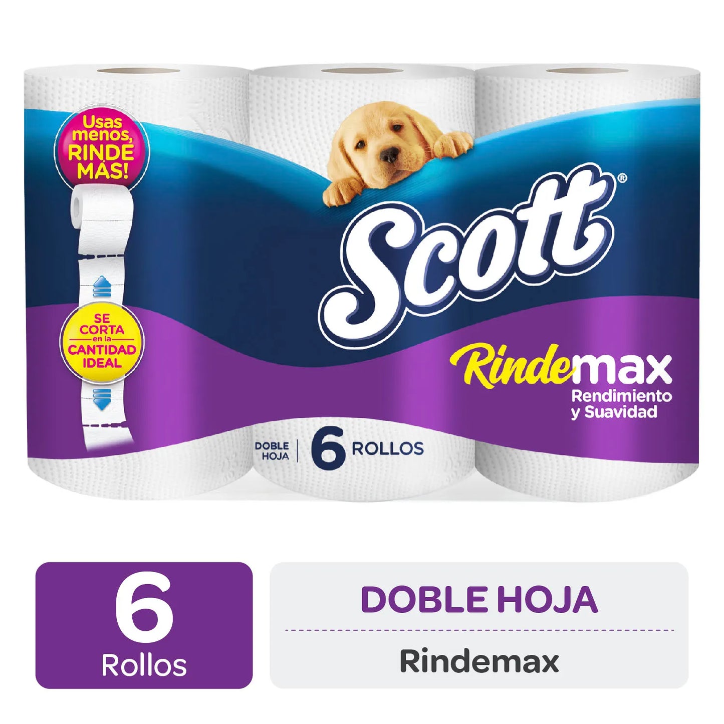 Papel Higiénico Scott Rindemax Doble Hoja 6 Un