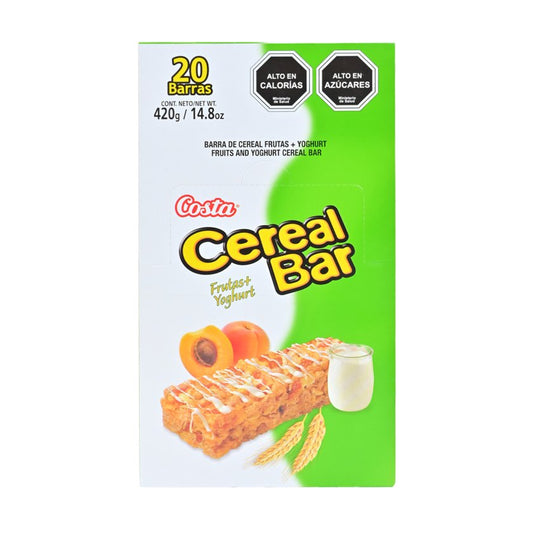 Barra de Cereal Frutas + Yoghurt Costa 20 un 420 g