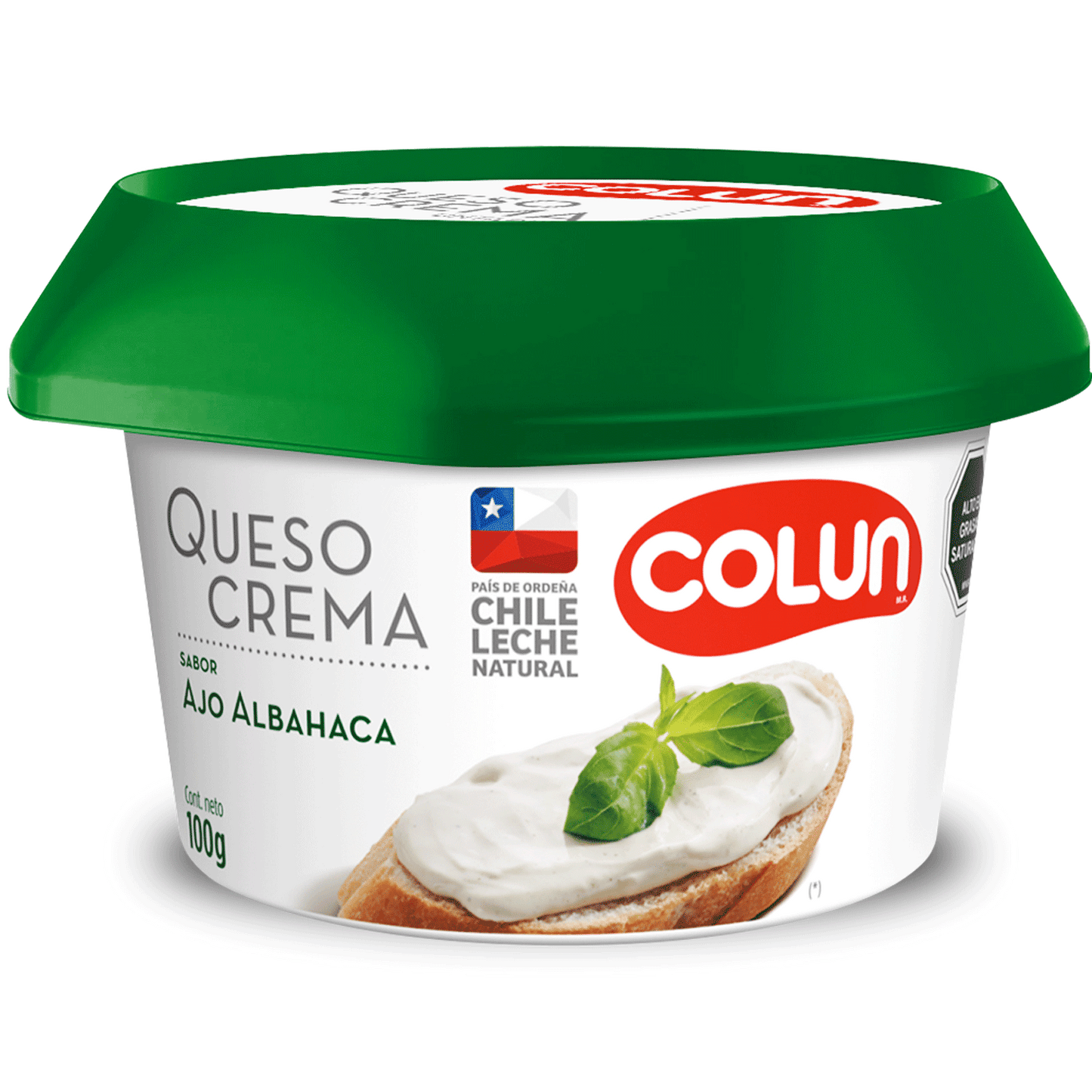Queso Crema Ajo Albahaca Colun 100 Gr