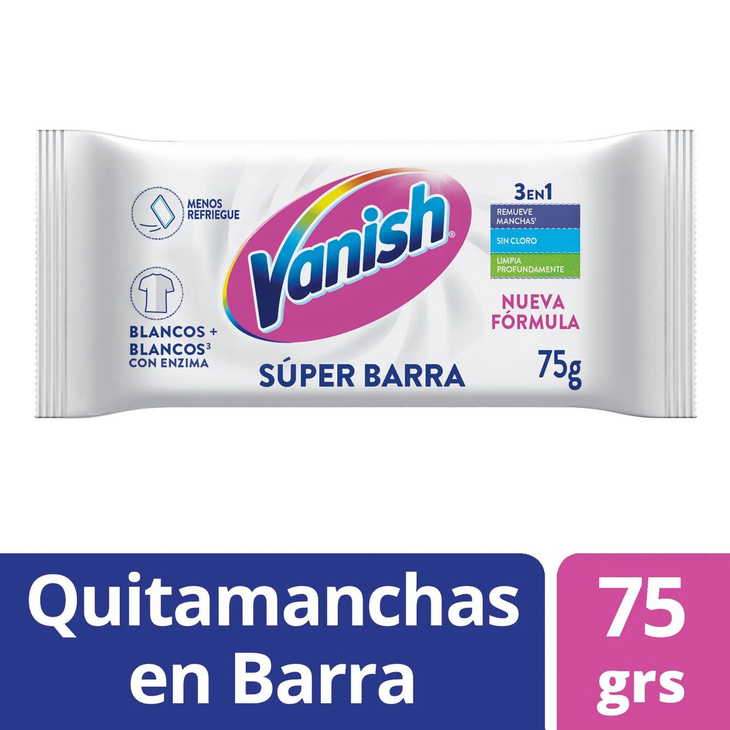 Jabon Ropa Blanca Quitamanchas Vanish 75g