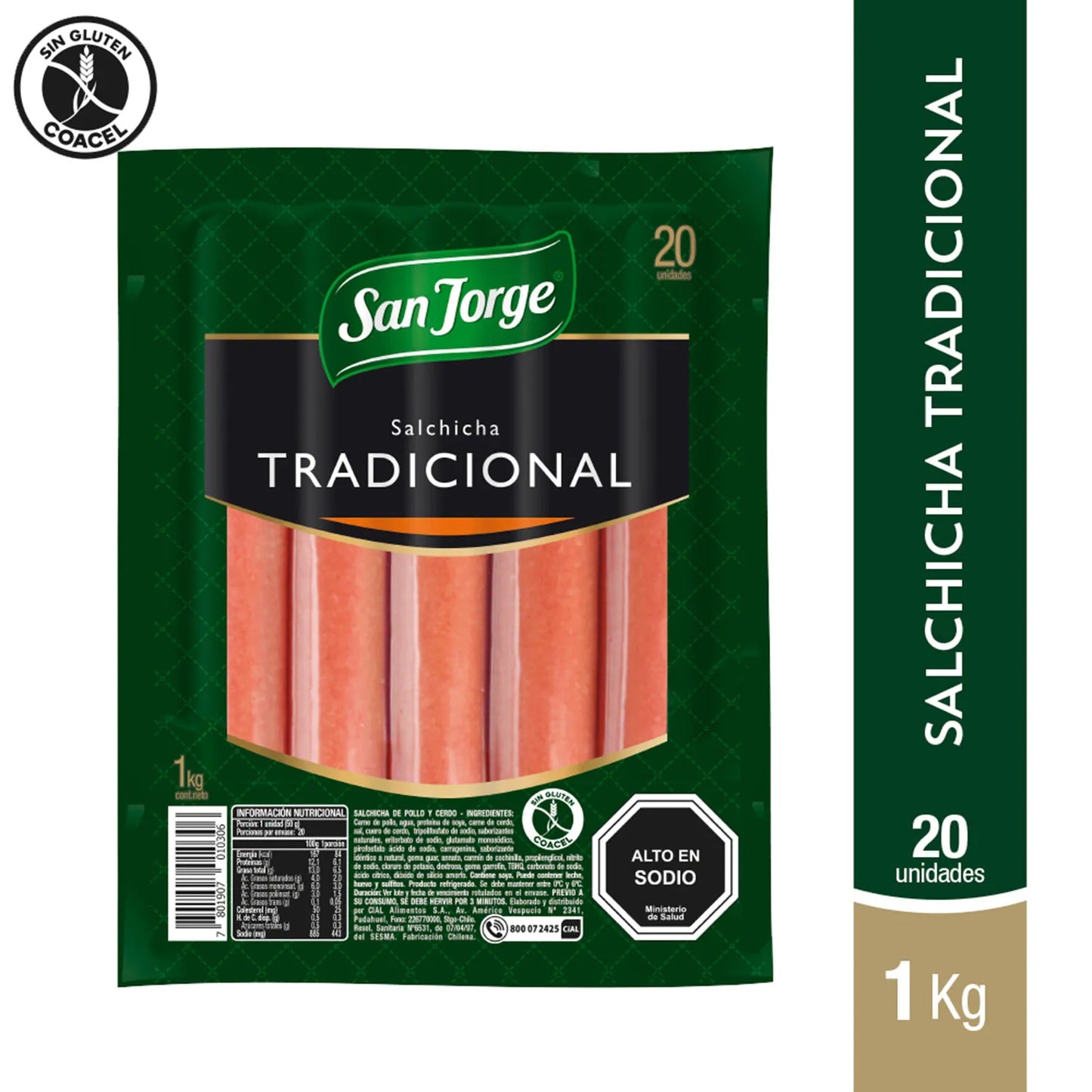 Salchicha Tradicional San Jorge 20 Un 1 Kg