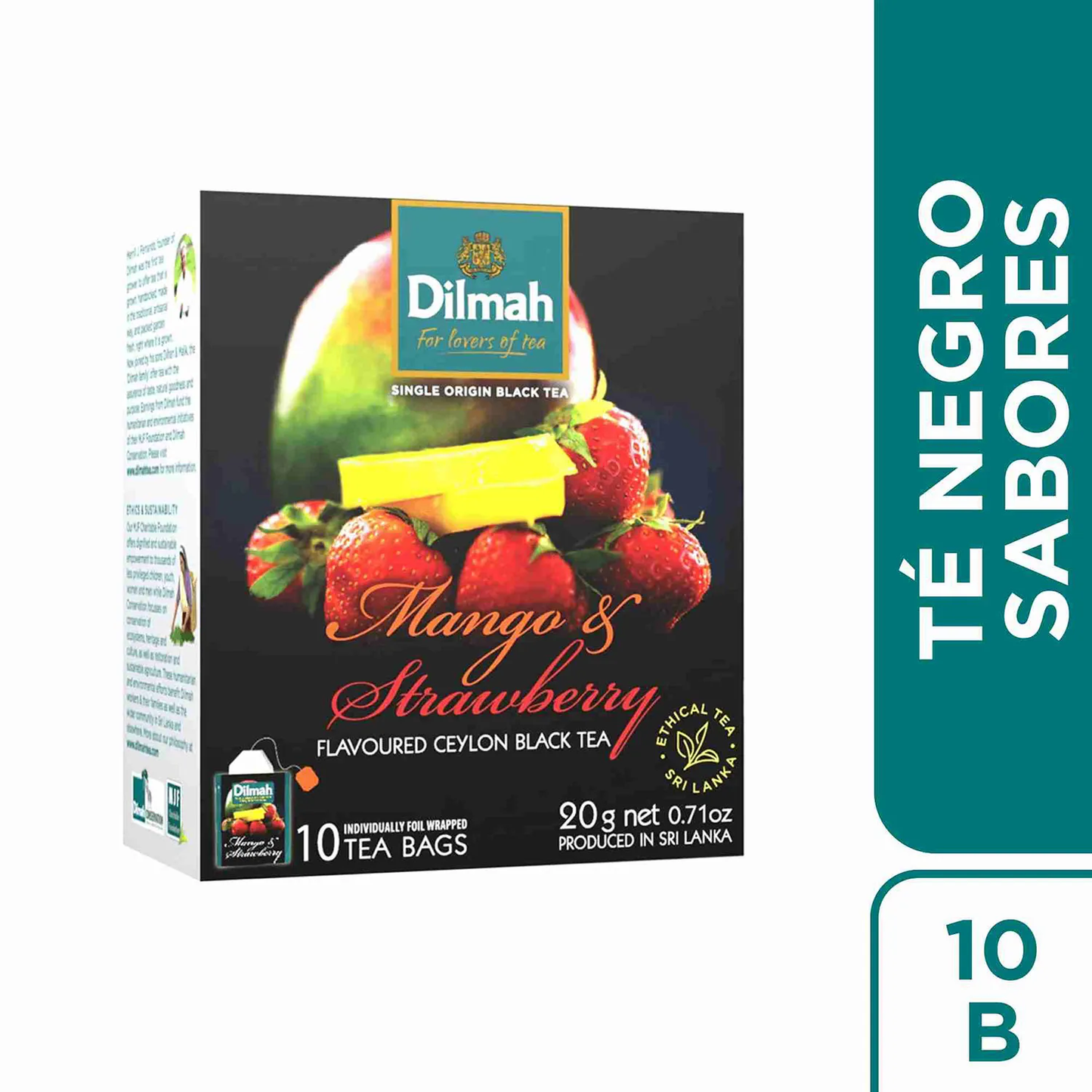 Té Negro Dilmah Mango y Strawberry 10 Un