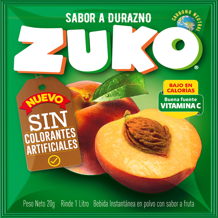 Jugo en Polvo Zuko Durazno 20 Gr