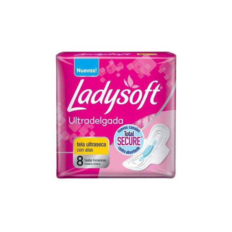 Ladysoft Toallas Higiénicas Ultradelgada Ultraseca con Alas 8 Un