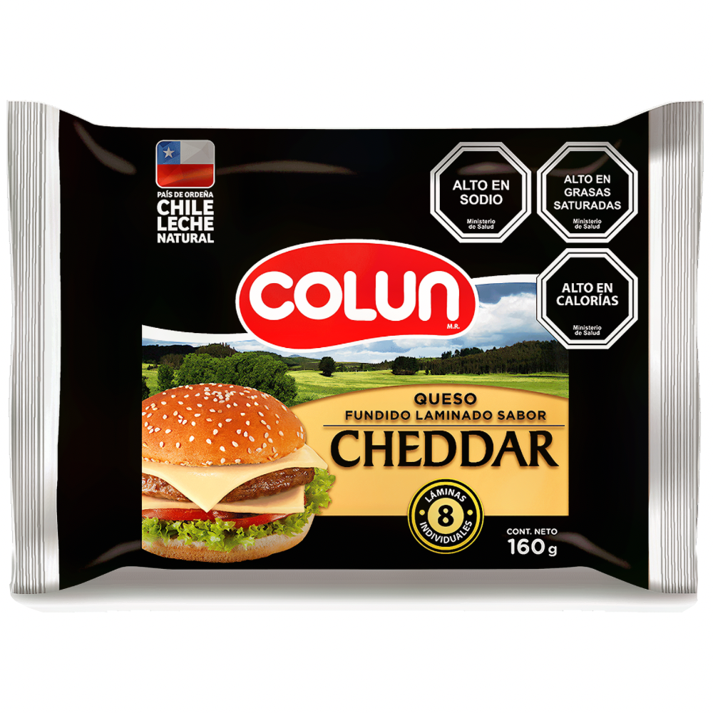 Queso Cheddar Colun Laminado 160 Gr