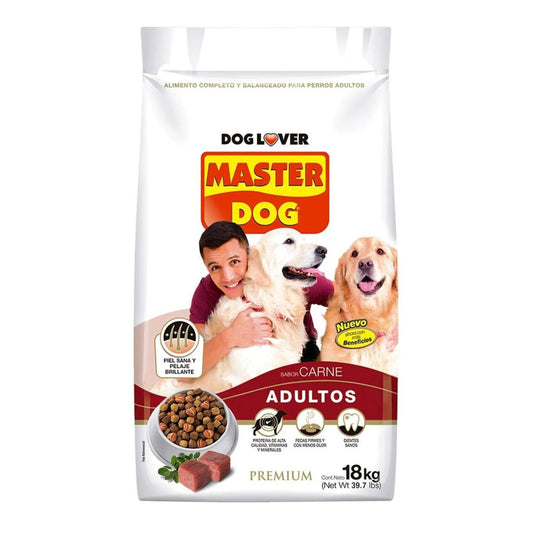 Alimento Premium para Perros Adulto Master Dog Sabor Carne 18 Kg