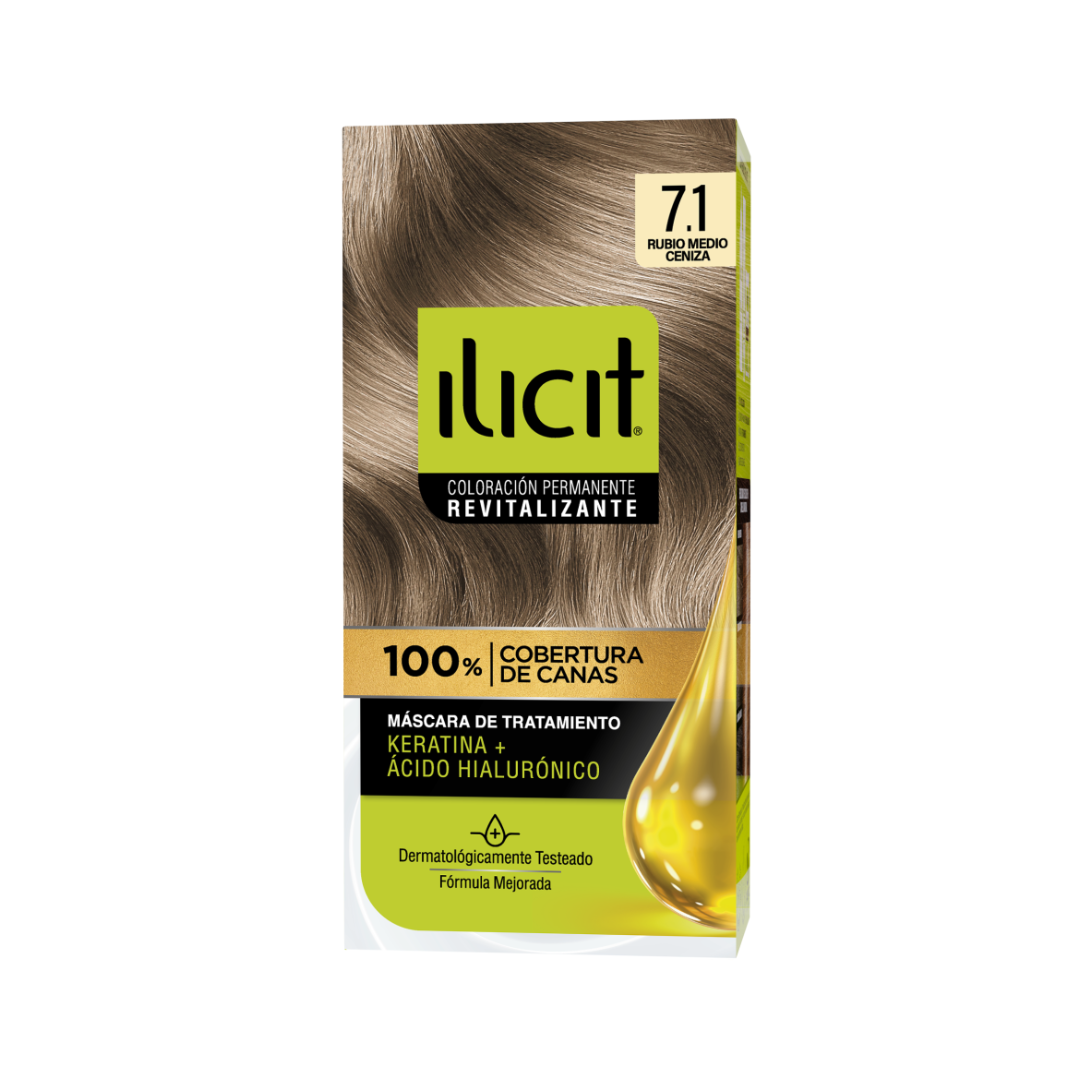 Tintura De Pelo Ilicit Rubio Medio Ceniza 7.1 47g