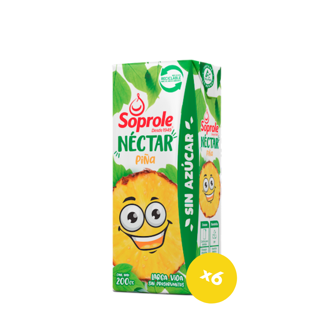 Pack Néctar Piña Soprole 6un 200ml