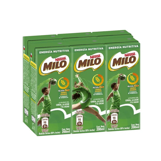 Pack Leche Chocolate Milo 6 Un 200 ml