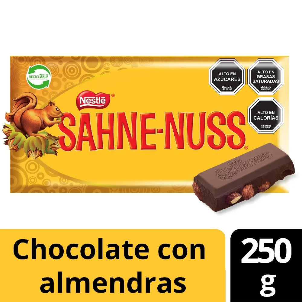 Chocolate con Almendras Sahne Nuss 250 Gr