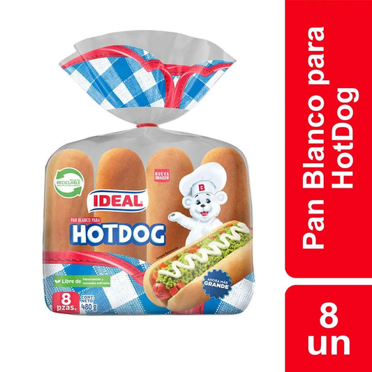 Pan Blanco para Hot Dog Ideal 8 Un