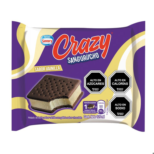 Helado Crazy Sangurucho Savory Sabor Vainilla 125 ml