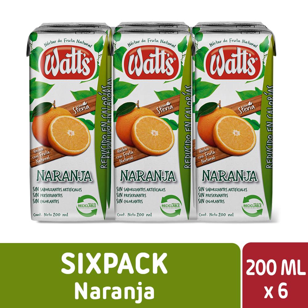 Pack Néctar Naranja Watts 200ml 6un